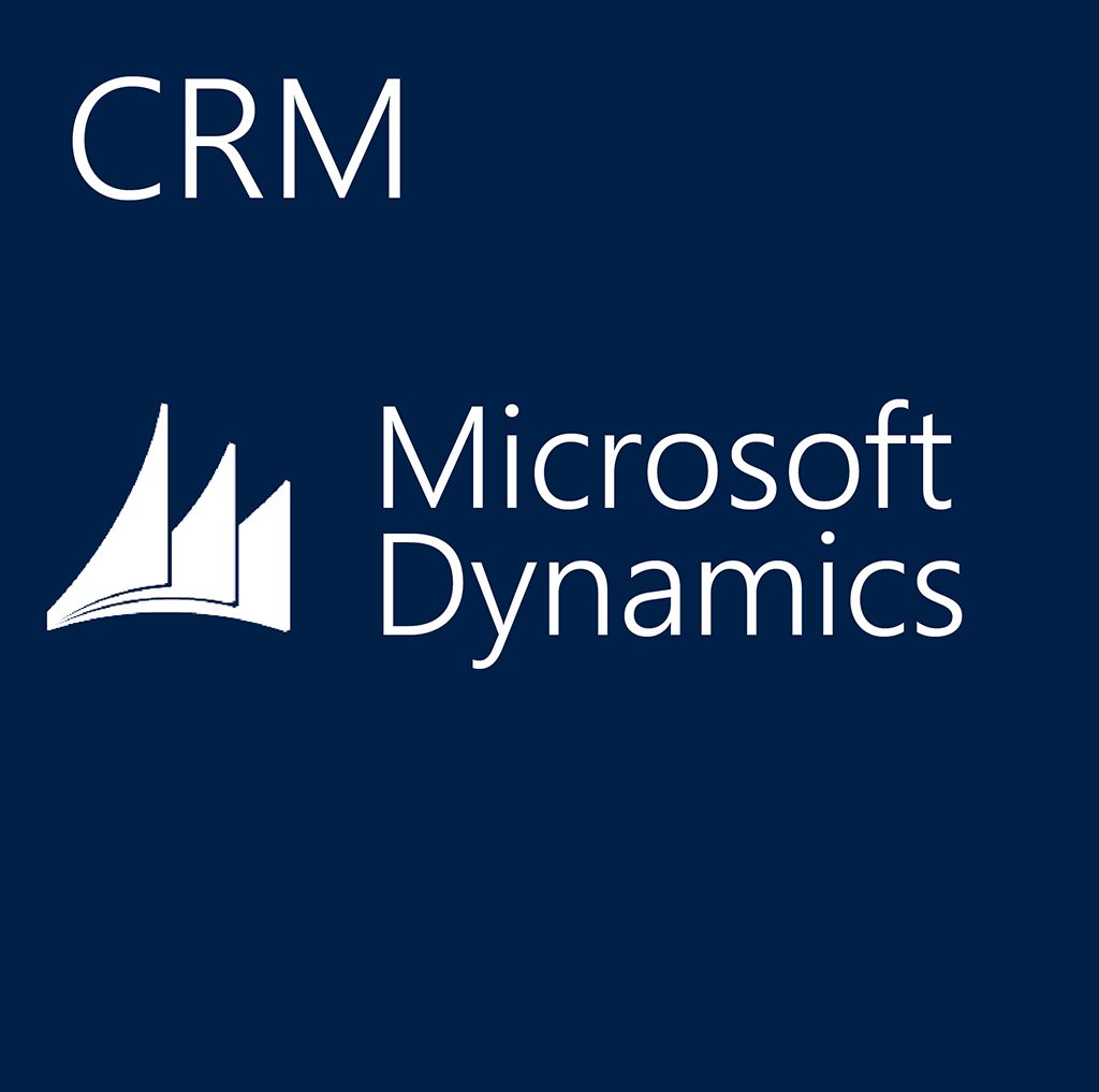 Logo Microsoft Dynamics. Logotipo azul marino Microsoft Dynamics CRM.