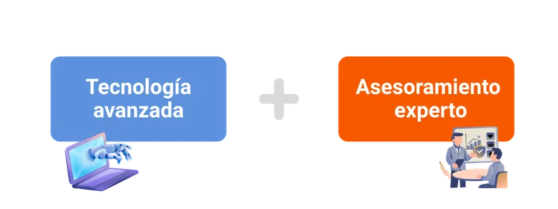 Esquema que muestra cómo Devaim integra tecnología avanzada y asesoramiento especializado para soluciones empresariales.